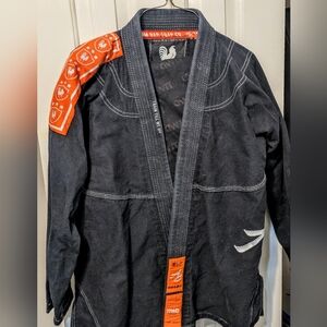 Black and Orange Men's Jacket with Unique Design